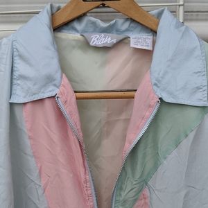 Vintage Pastel color block windbreaker jacket